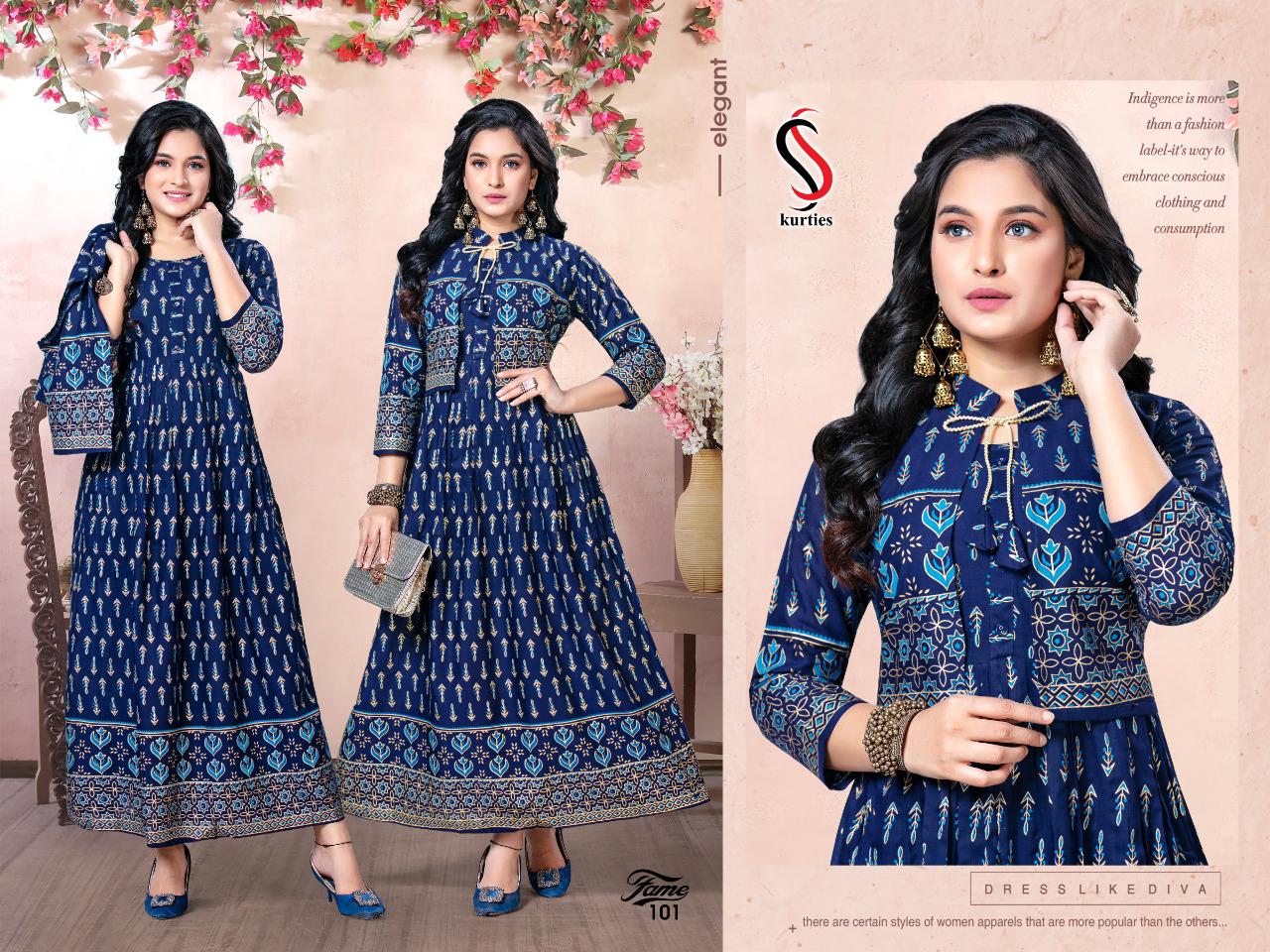 Ss Kurtis Flame Latest Fancy Ethnic Wear Designer  Rayon Printed Kurtis Collection